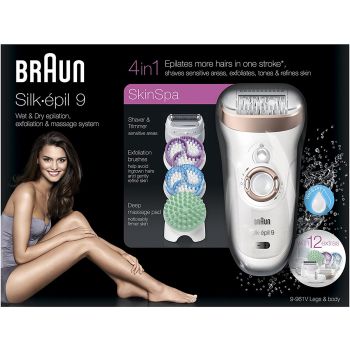 Braun Silk-épil 9 Skin Spa 9-961V Wet & Dry epilator with 12 extras
