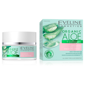 Eveline Organic Aloe + Collagen  Face Cream Gel 50ml