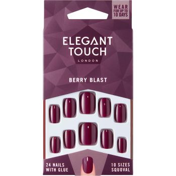 Elegant Touch Berry Blast, Pack of 24 Nails & Glue