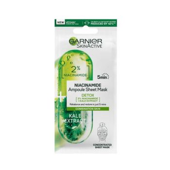 Garnier 2% Niacinamide + Kale Detox Ampoule Sheet Mask