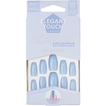 Elegant Touch Acrylics Blue Raspberry, Pack of 24 Nails & Glue