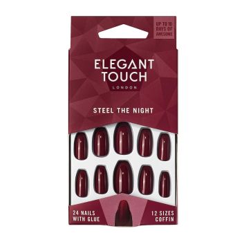 Elegant Touch Steel The Night, Pack of 24 Nails & Glue