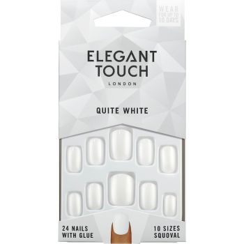 Elegant Touch Quite White, Pack of 24 Nails & Glue