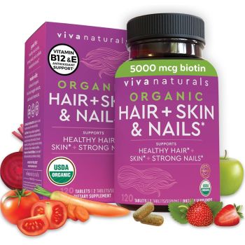 Viva Naturals Organic Hair, Skin & Nails 120 Tablets
